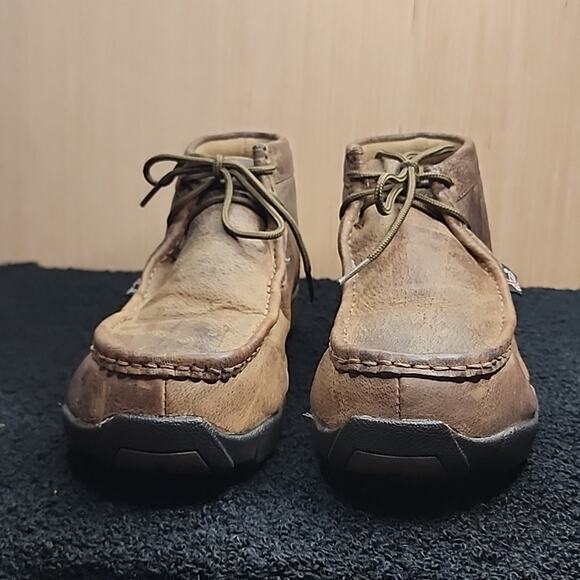 JUSTIN CAPPIE BOMBER DRIVING MOCC STEEL TOE WORK SHOES MENS 7.5W